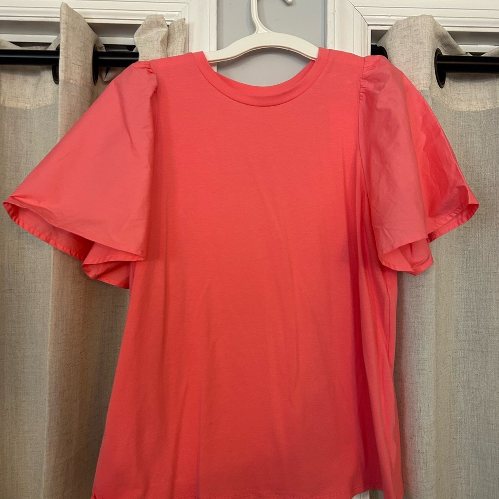 a new day Coral Puff Sleeve Blouse